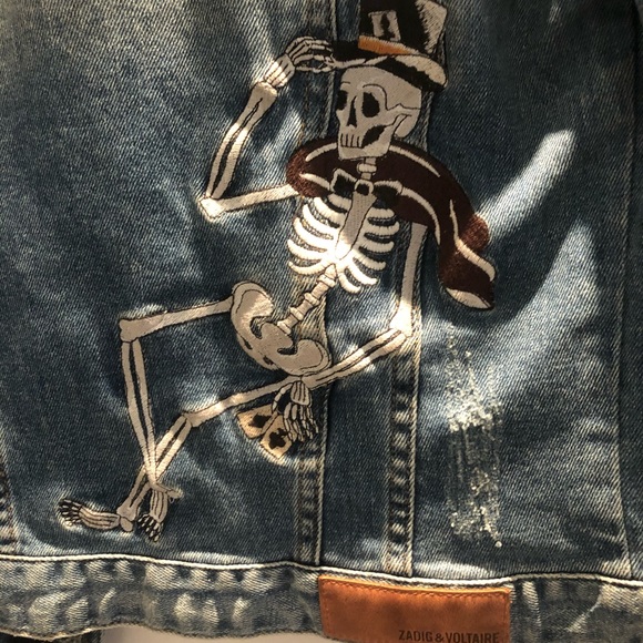 Zadig Kioky Embroidered Tattoo Denim Jacket - Picture 6 of 7